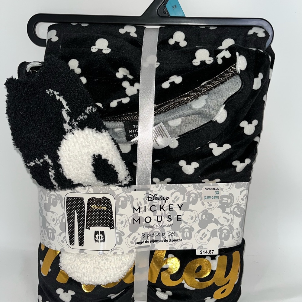 Mickey Mouse Women's Pajama Set, 3-Piece 3X